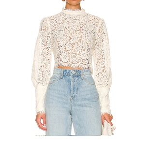 Georgia Lace Top in Oyster/ Bardot brand size S/ 4